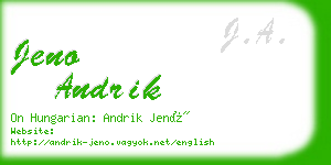 jeno andrik business card